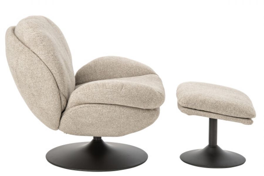 Fotel Lounge Canyon z podnóżkiem beżowy