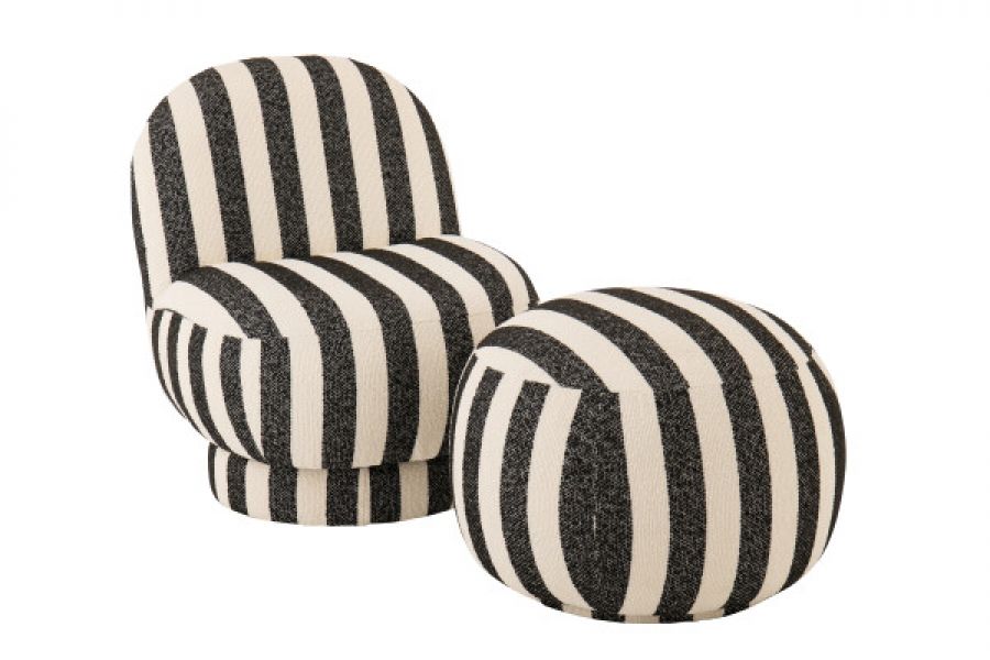 Fotel Lounge Stripes czarny