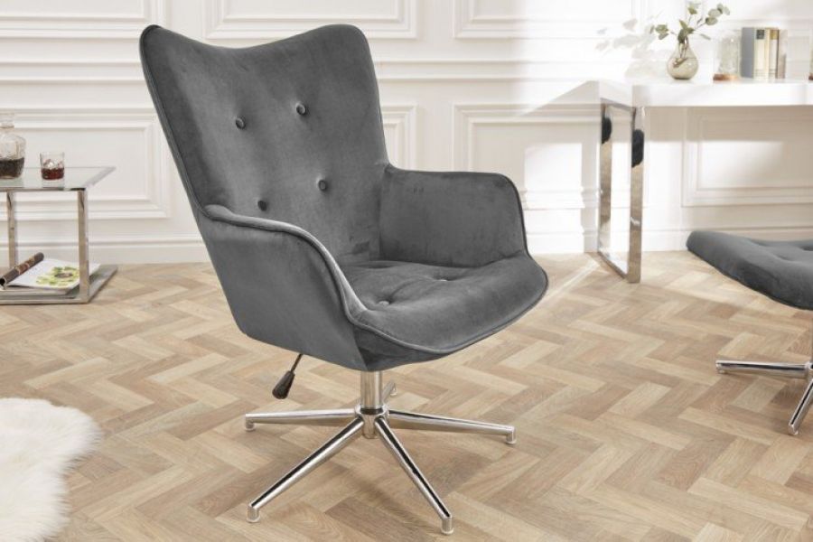 Fotel Lounger regulowany szary - Invicta Interior