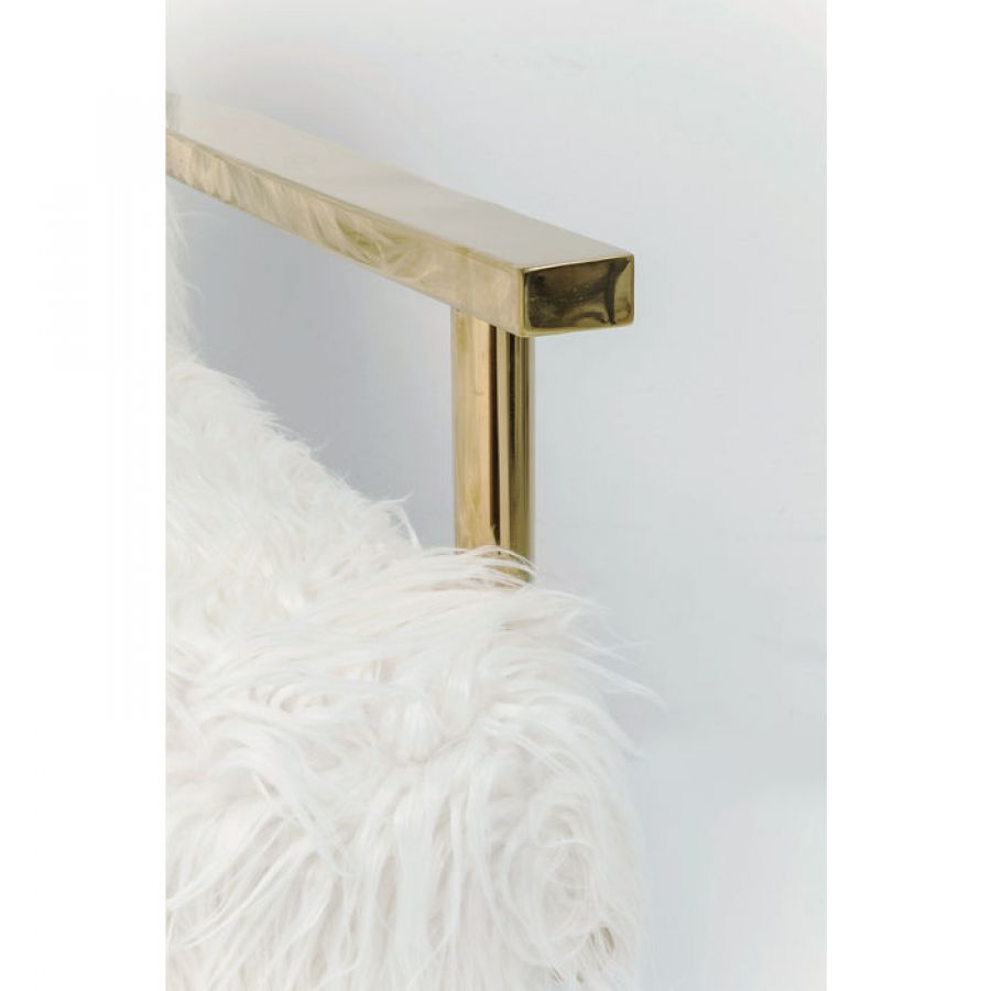 Fotel Mr. Fluffy biało-złoty - Kare Design