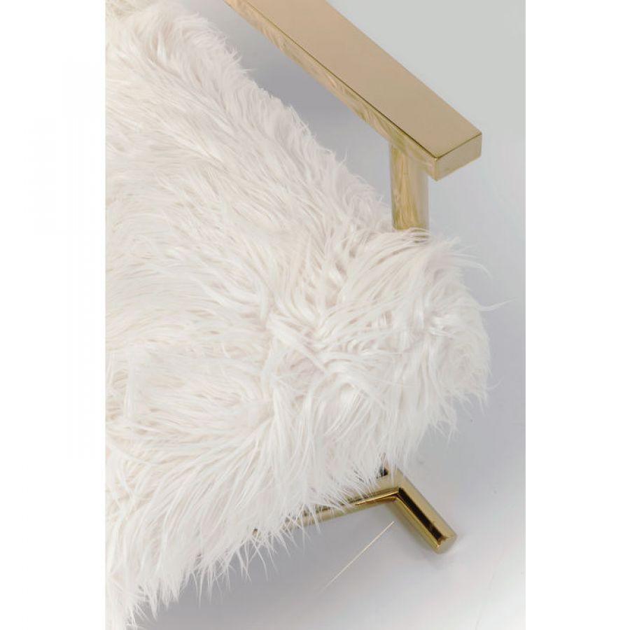 Fotel Mr. Fluffy biało-złoty - Kare Design
