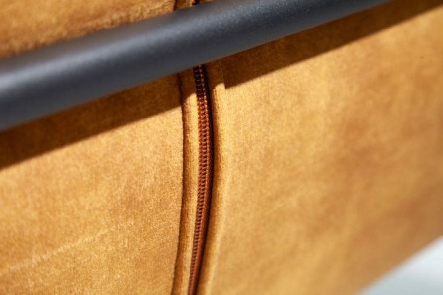 Fotel Mustang Lounger aksamitny musztardowy