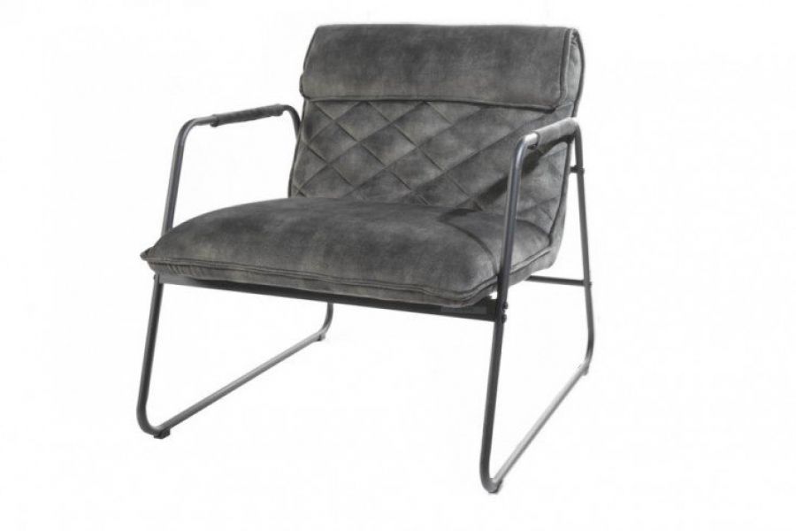 Fotel Mustang Lounger aksamitny szary - Invicta Interior