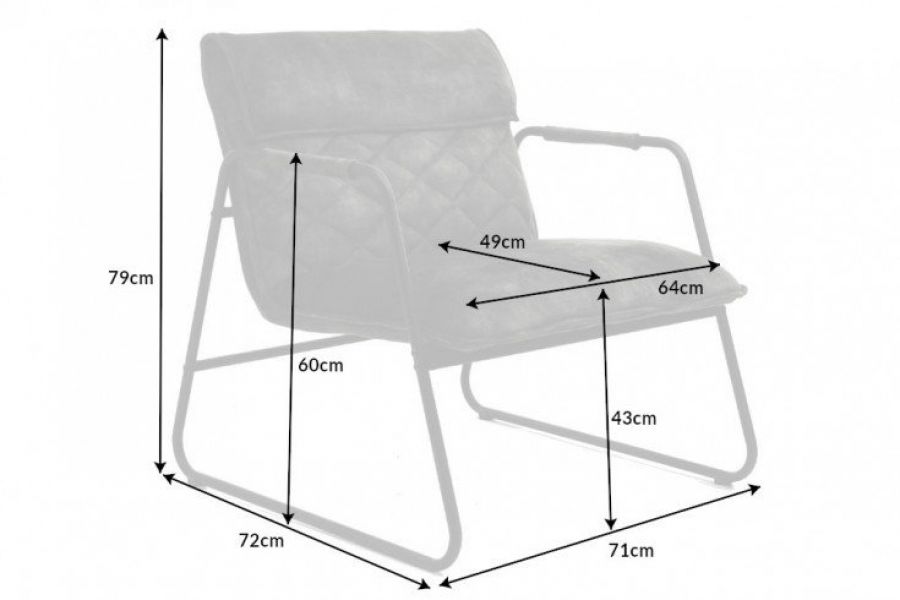 Fotel Mustang Lounger aksamitny szary