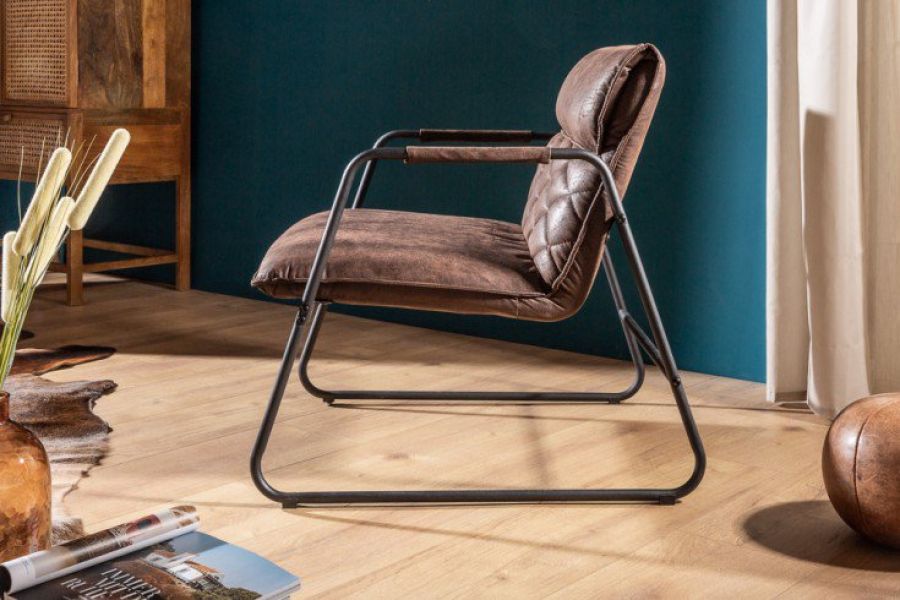 Fotel Mustang Lounger brązowy antik - Invicta Interior