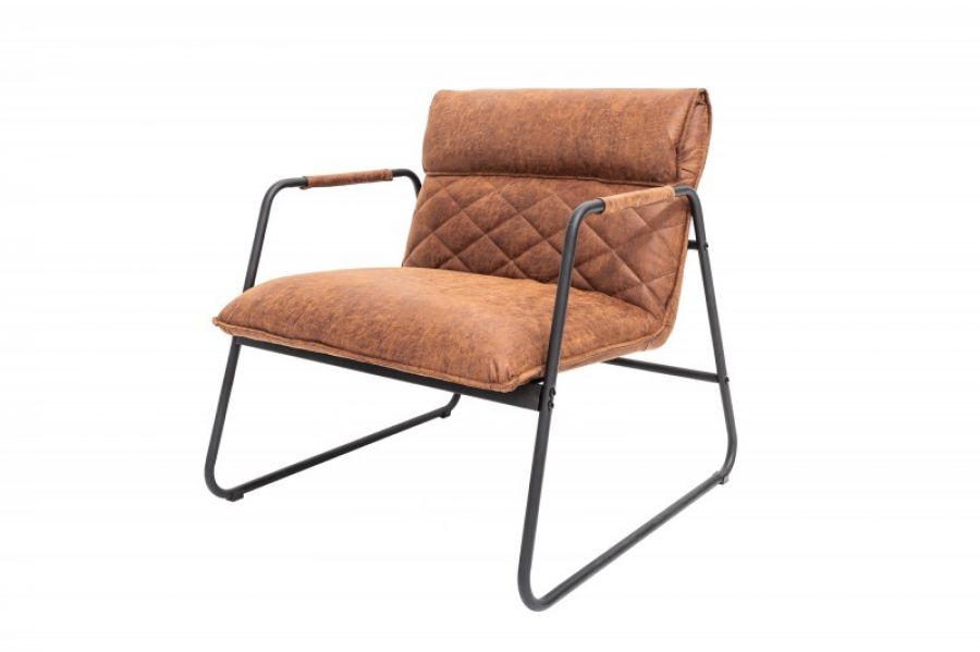 Fotel Mustang Lounger jasnobrązowy antik  - Invicta Interior