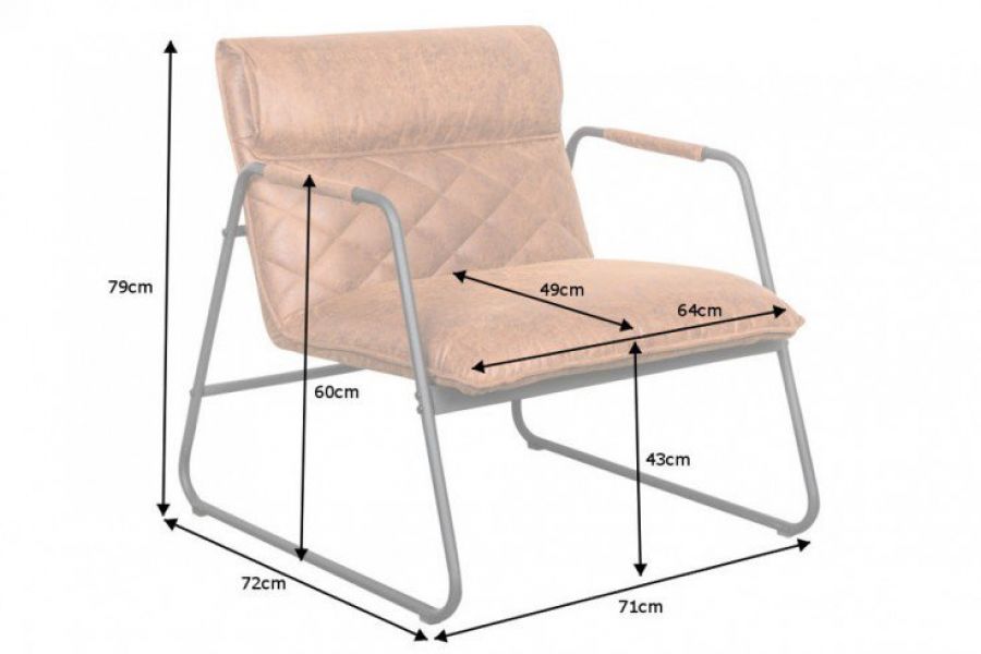 Fotel Mustang Lounger jasnobrązowy antik  - Invicta Interior