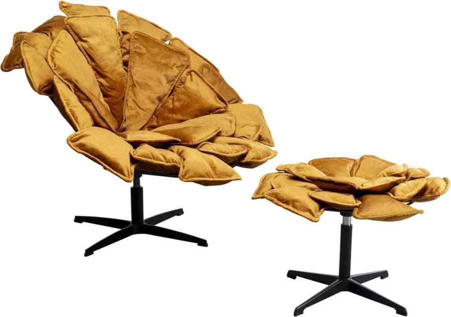 Fotel obrotowy Blossom z podnóżkiem - Kare Design