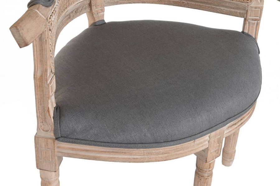 Fotel okrągły stylowy z plecionką wiedeńską antracytowy