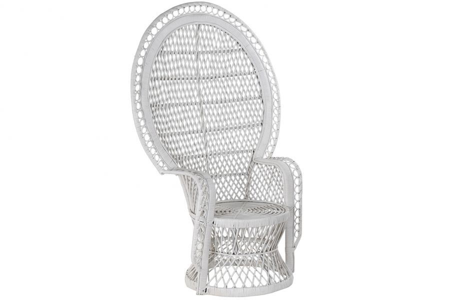 Fotel Peacock Paw Boho biały - Item International