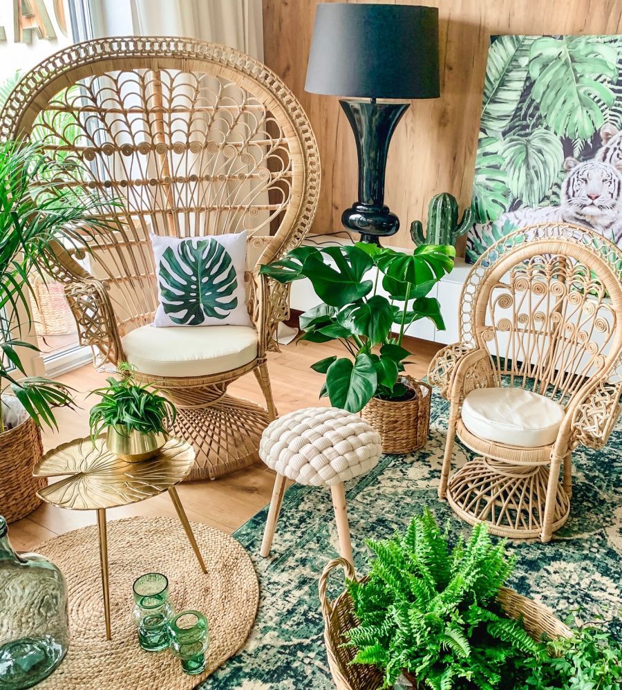 Fotel Peacock Paw Boho naturalny - Atmosphera