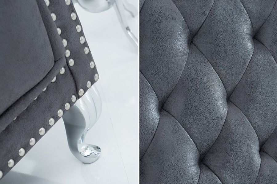 Fotel Queen Royal Chair szary  - Invicta Interior