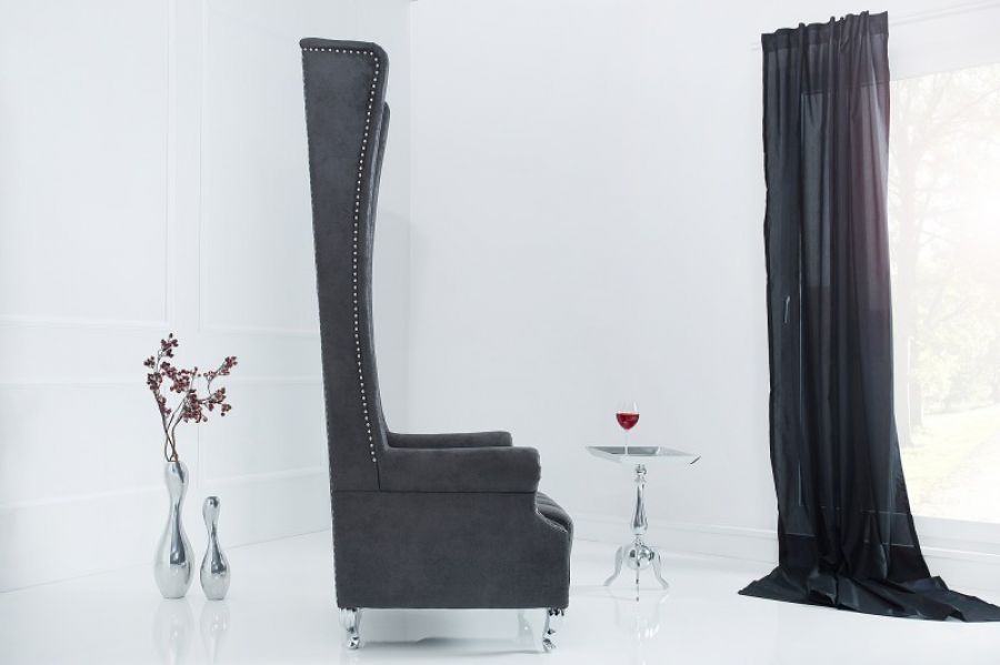 Fotel Queen Royal Chair szary  - Invicta Interior