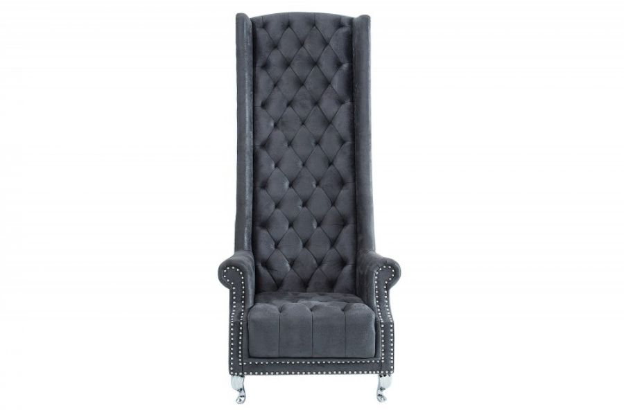 Fotel Queen Royal Chair szary  - Invicta Interior