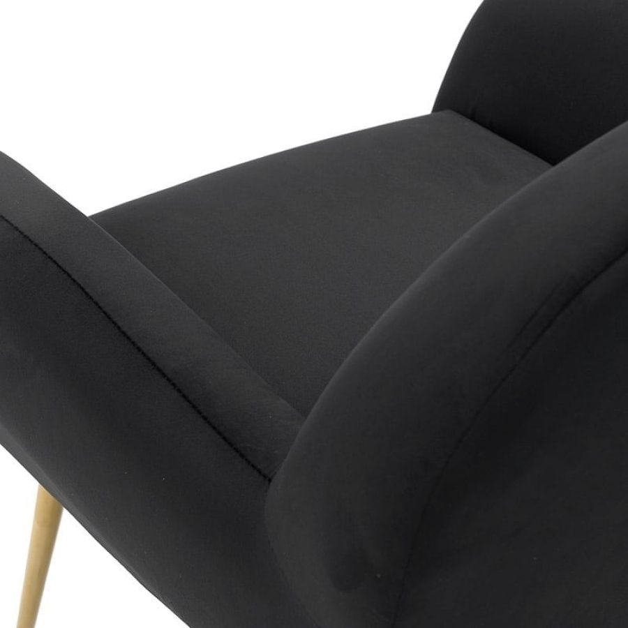 Fotel Retro Elegance czarny złote nogi