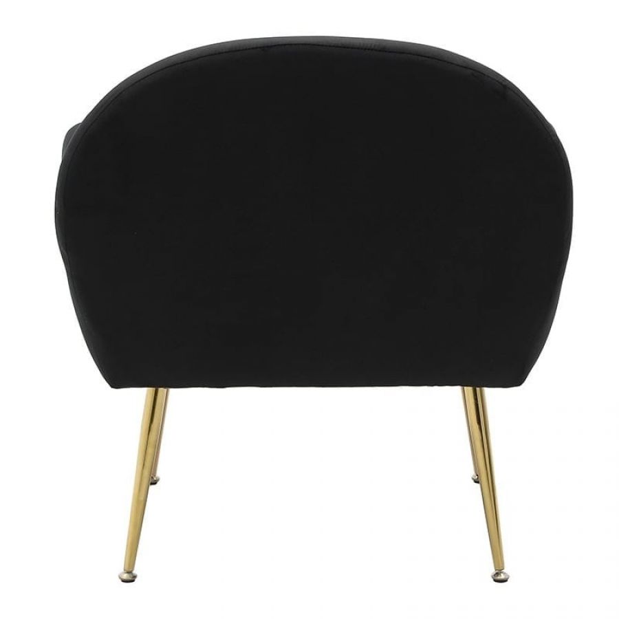 Fotel Retro Elegance czarny złote nogi