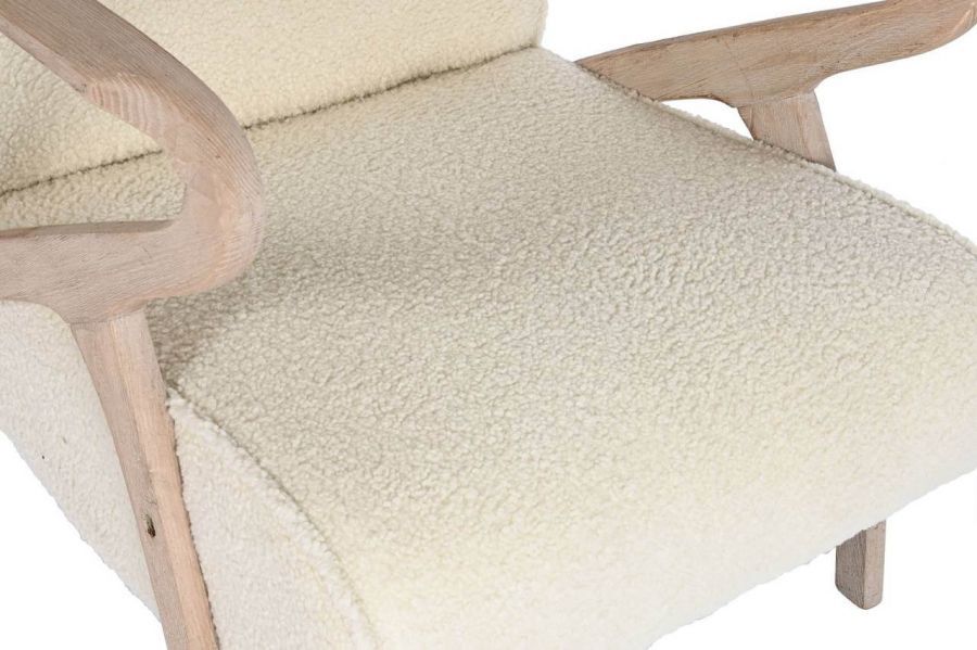 Fotel retro Hevea boucle z podłokietnikami  - Item International