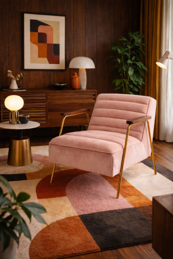 Fotel Retro Klasyk różowy - Inart