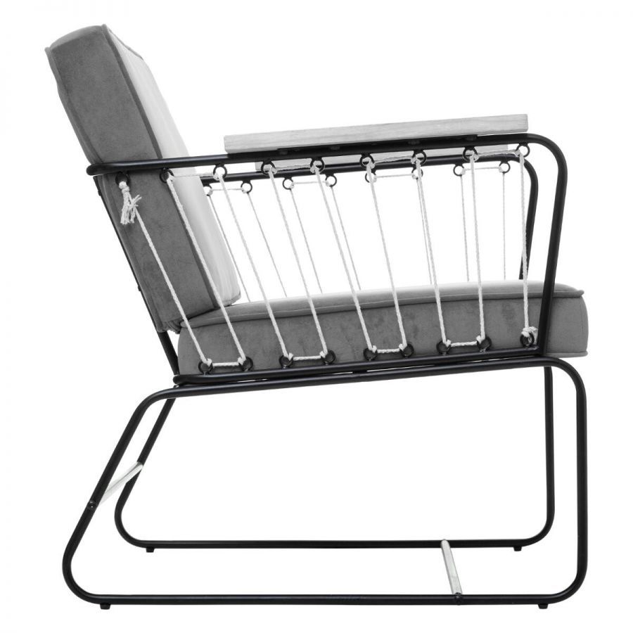 Fotel Retro wire aksamitny szary