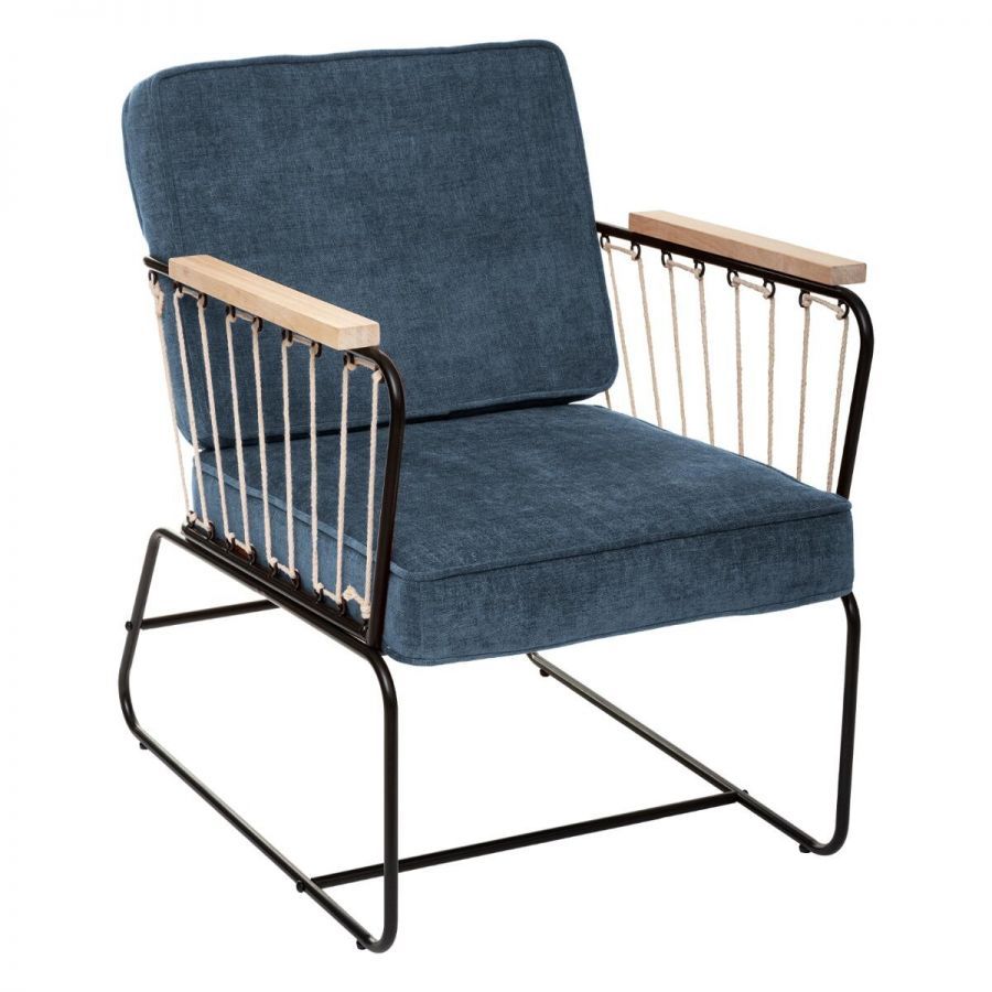 Fotel Retro wire niebieski
