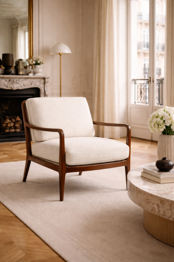 Fotel Rive Gauche drewniany