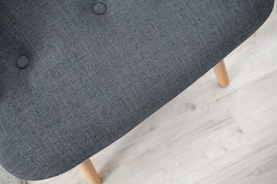 Fotel Scandinavia z podnóżkiem szary  - Invicta Interior