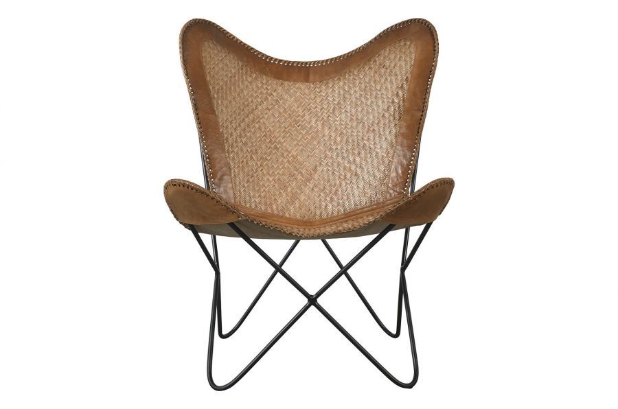 Fotel skórzany Icon Butterfly rattanowy - Item International