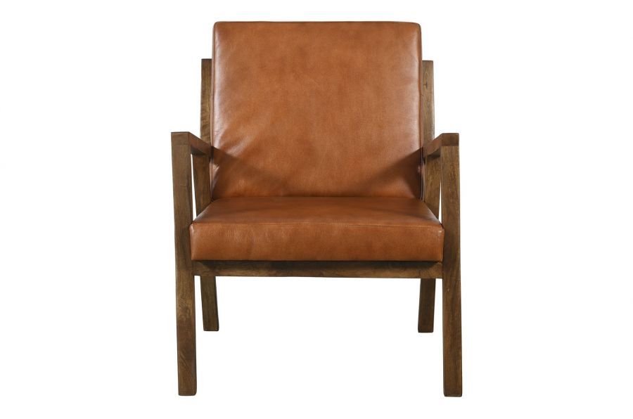 Fotel skórzany Icon z podłokietnikami brązowy