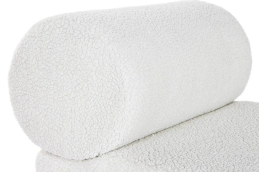 Fotel w stylu Japandi Teddy Boucle biały - Item International