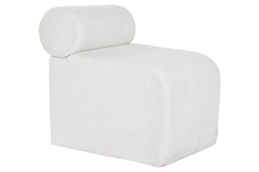 Fotel w stylu Japandi Teddy Boucle biały - Item International