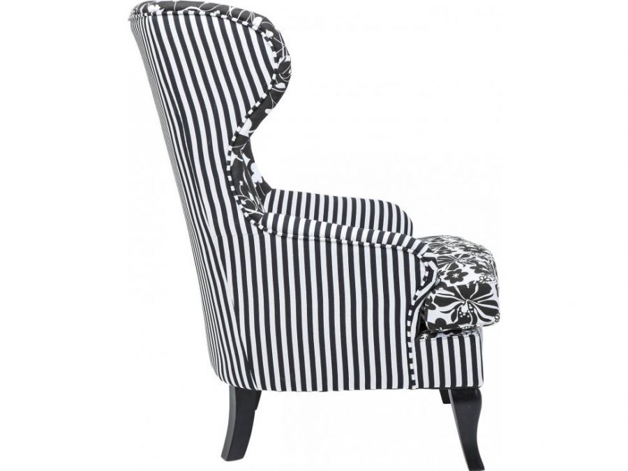 Fotel Wing Chair Villa czarny biały  - Kare Design