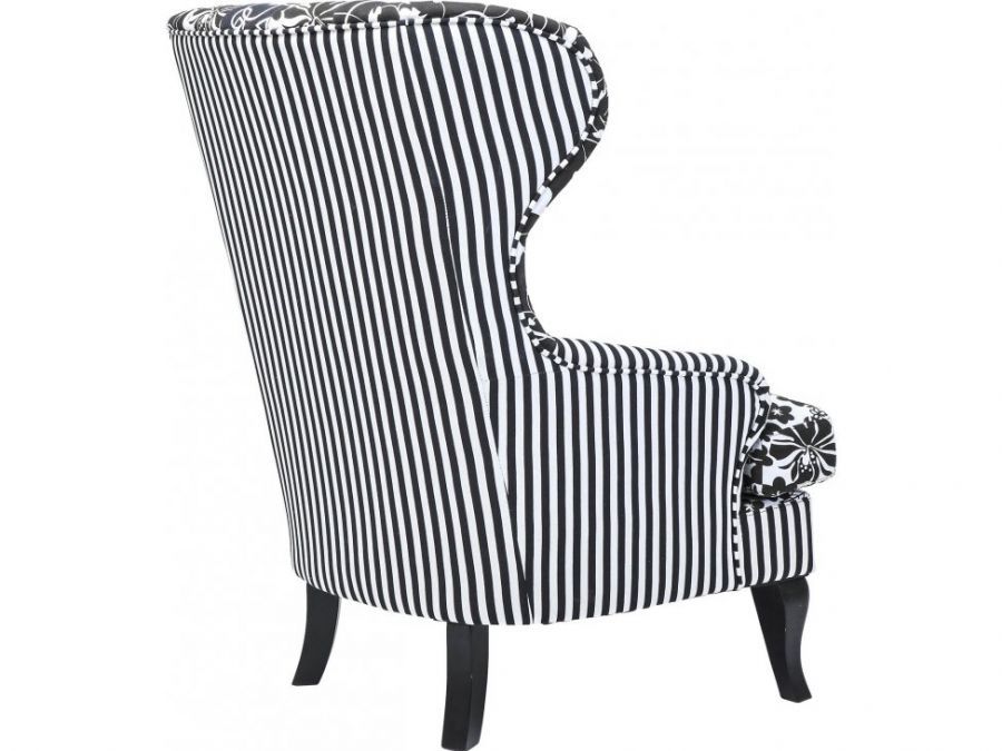 Fotel Wing Chair Villa czarny biały  - Kare Design