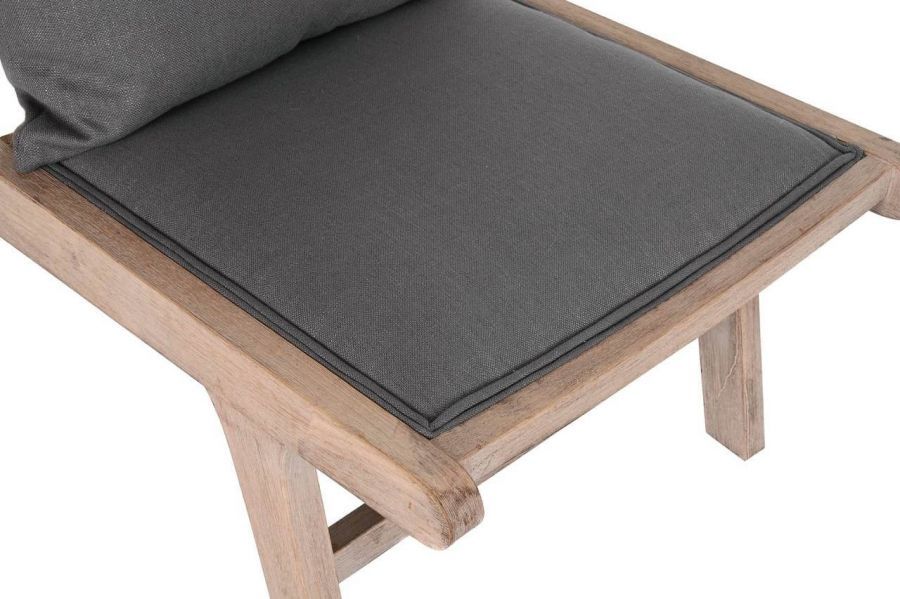 Fotel wypoczynkowy drewniany z poduszką antracytowy