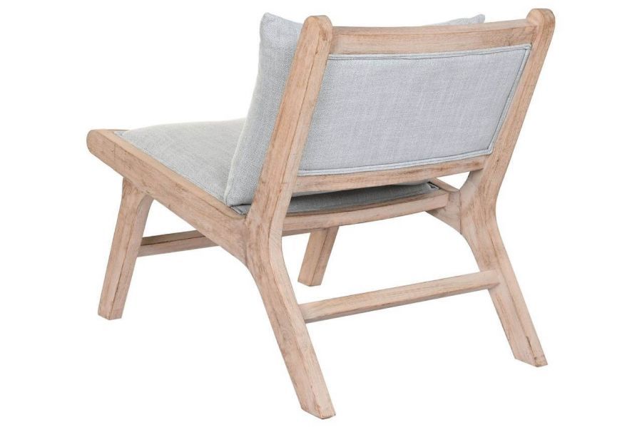 Fotel wypoczynkowy drewniany z poduszką szary jasny 
