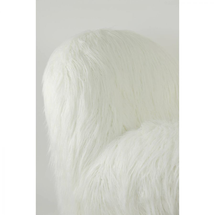 Fotel Yeti z futerkiem biały - Light & Living