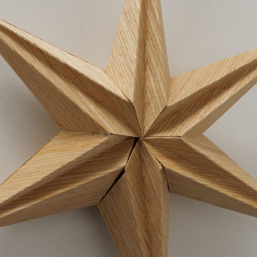 Gwiazda dekoracyjna Boho efekt drewna 40cm - Boltze