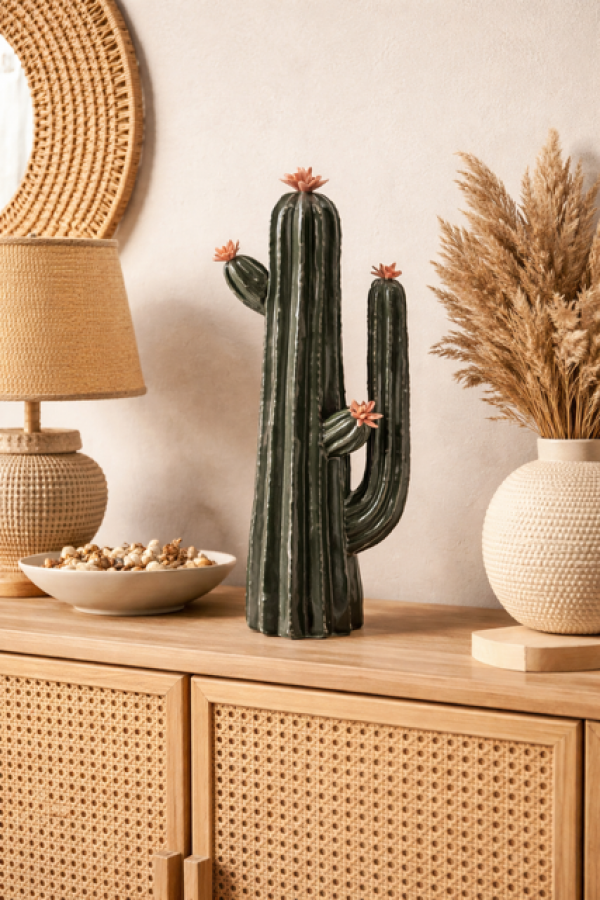 Kaktus ceramiczny zielony 40 cm