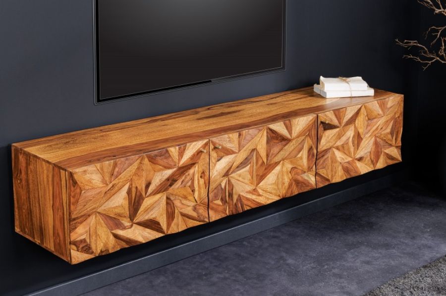 Komoda Alpine Stone Finish szafka wisząca RTV pod TV drewno sheesham - Invicta Interior