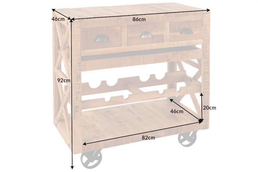 Komoda Barek Bodega drewno mango - Invicta Interior