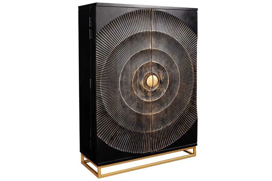 Komoda barek na wino Golden Sunset drewniana mango - Invicta Interior