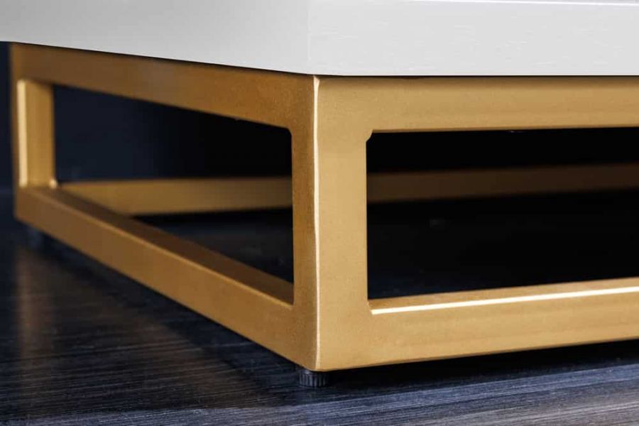 Komoda barek na wino Golden Sunset drewniana mango biała - Invicta Interior