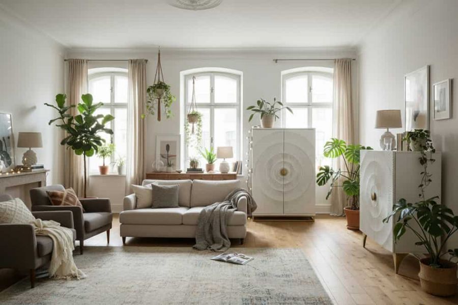 Komoda barek na wino Golden Sunset drewniana mango biała - Invicta Interior