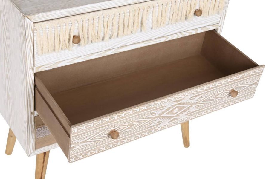 Komoda boho Cepelia z frędzlami 3 szuflady  - Item International