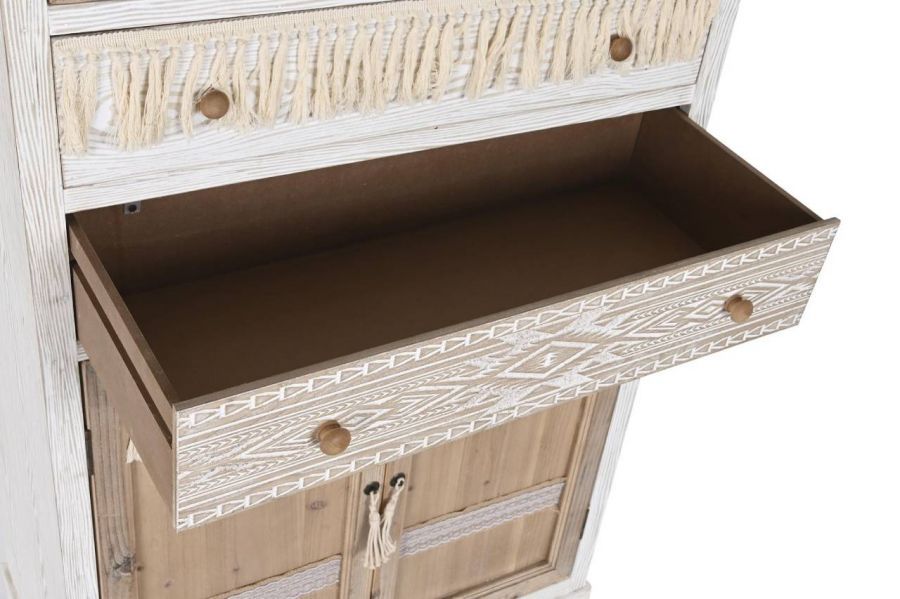 Komoda boho Cepelia z frędzlami witryna  - Item International