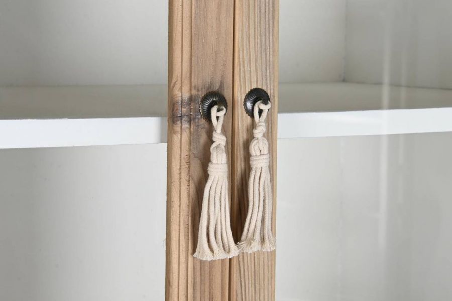 Komoda boho Cepelia z frędzlami witryna  - Item International