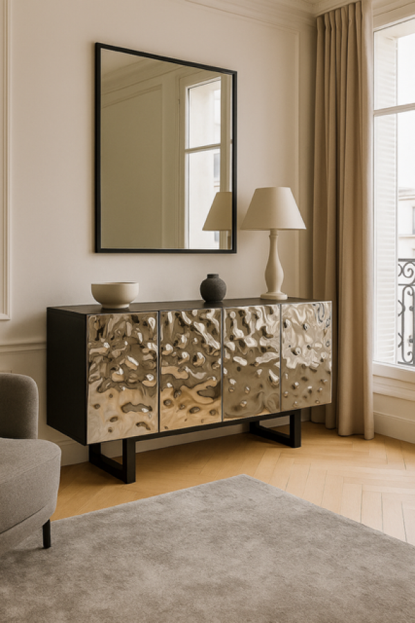 Komoda Caldera srebrna chrom 160x78 cm - Kare Design