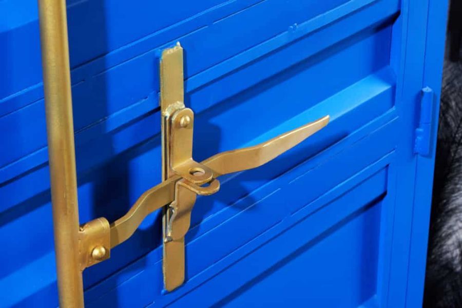 Komoda Container Globetrotter 180 cm sejf niebieski - Invicta Interior