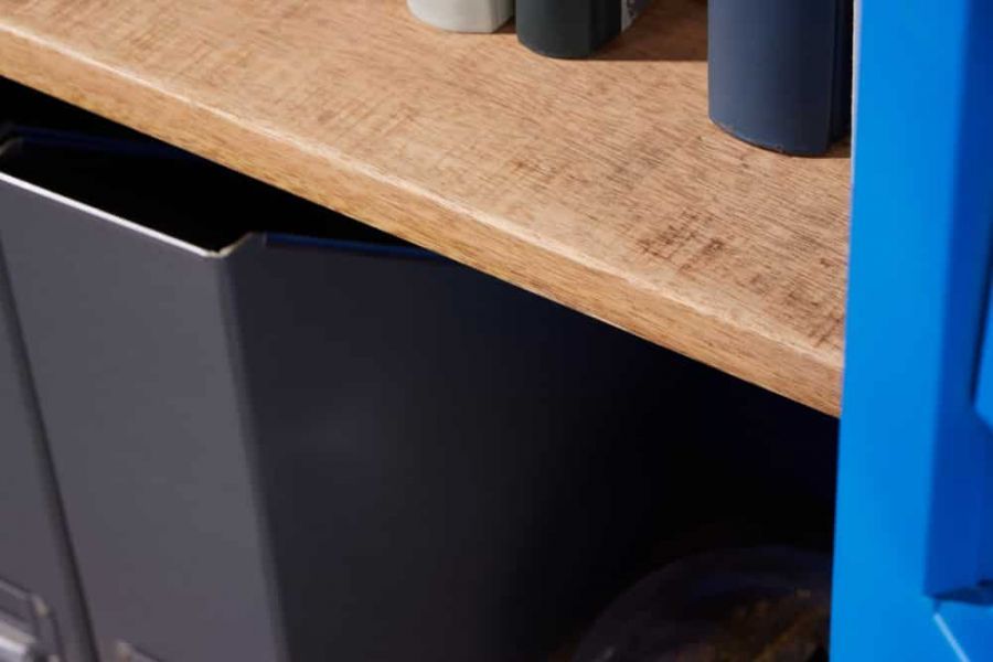 Komoda Container Globetrotter 180 cm sejf niebieski - Invicta Interior