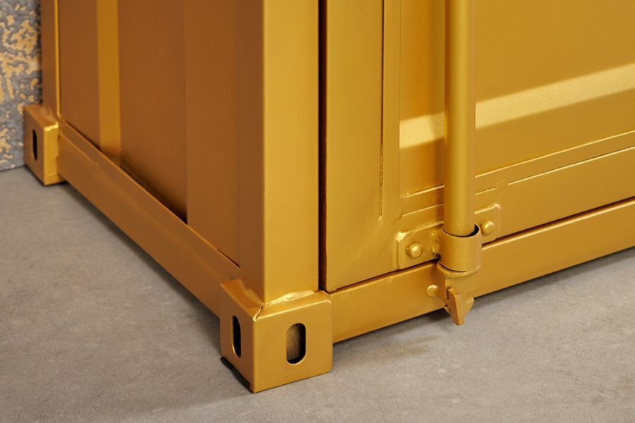 Komoda Container Globetrotter 180 cm sejf złoty - Invicta Interior