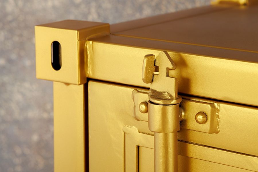 Komoda Container Globetrotter 180 cm sejf złoty - Invicta Interior